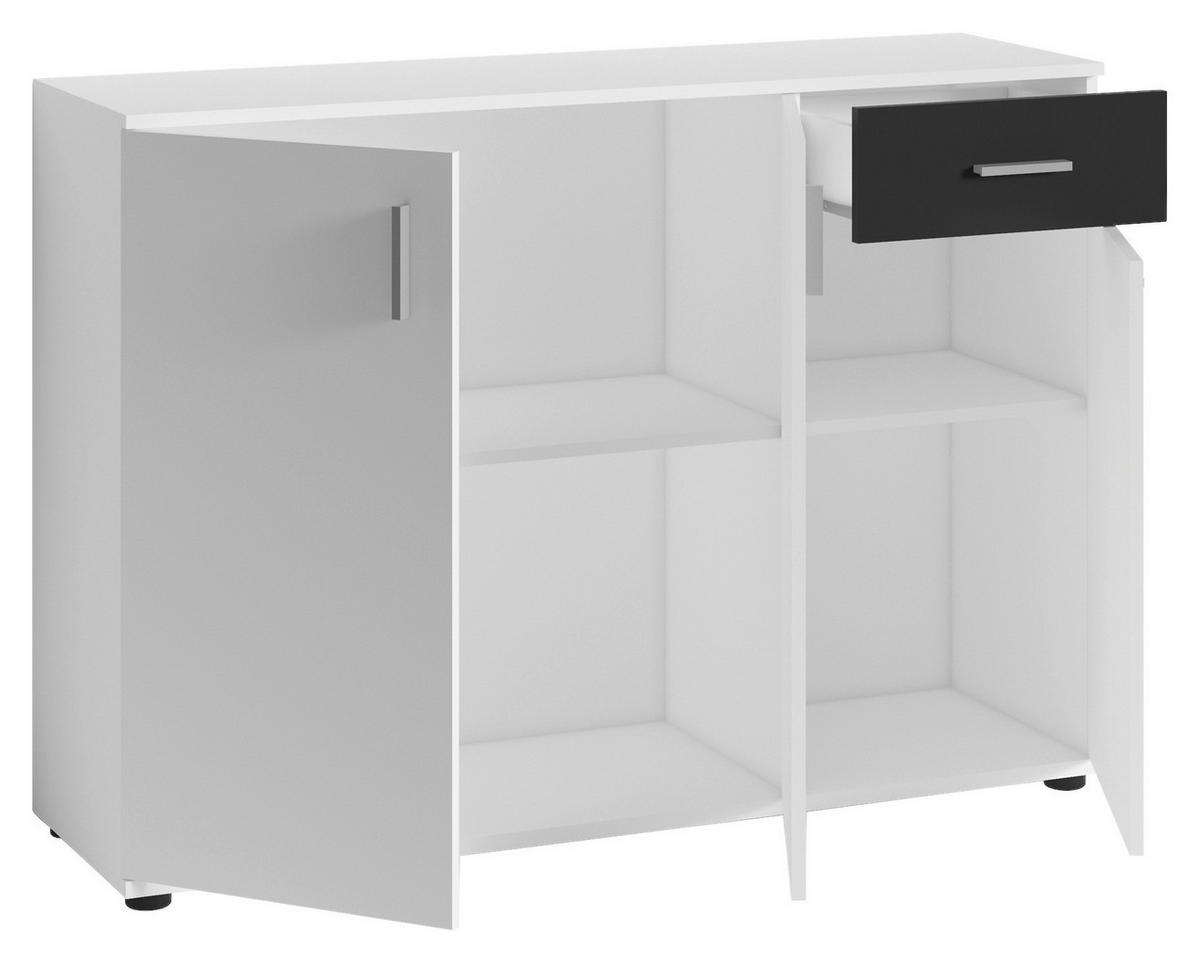 KOMMODE Jakob  in 110/83,5/35,5 cm  - Silberfarben/Schwarz, MODERN, Holzwerkstoff/Kunststoff (110/83,5/35,5cm) - MID.YOU