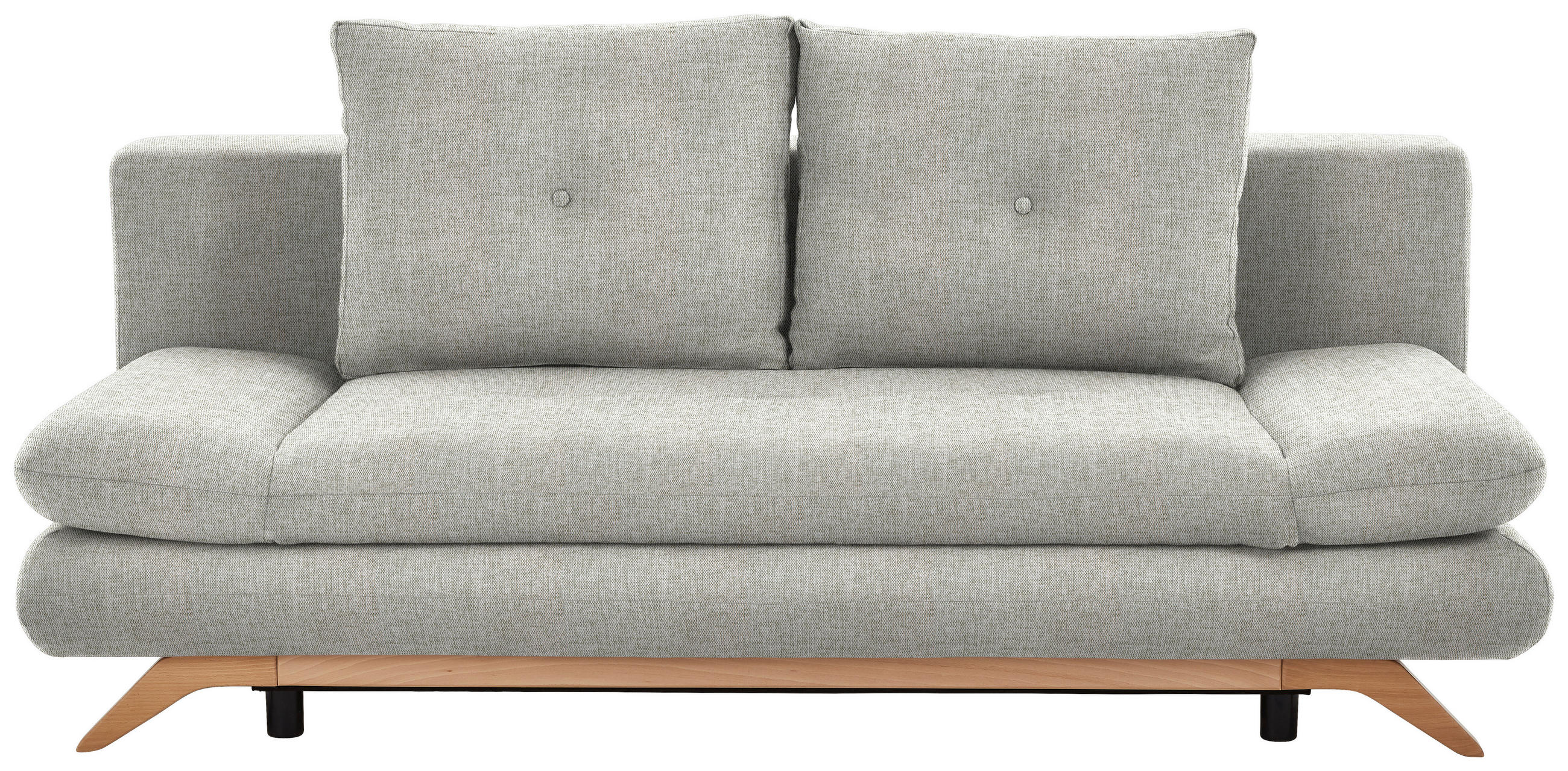 KANAPÉÁGY textil bézs  - bézs/bükkszínű, Konventionell, textil/fa (205/86/94cm) - Carryhome