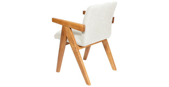 ARMLEHNSTUHL in Holz, Textil Beige  - Eichefarben/Beige, KONVENTIONELL, Holz/Textil (53,5/83/62cm) - Linea Natura