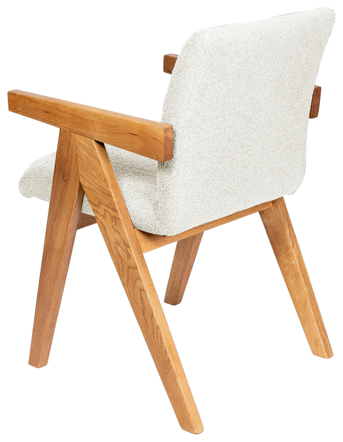 ARMLEHNSTUHL  in Bouclé  - Eichefarben/Beige, KONVENTIONELL, Holz/Textil (53,5/83/62cm) - Linea Natura