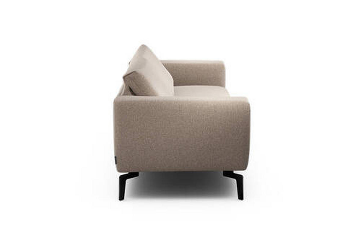 2,5-SITZER in Chenille Sandfarben  - Sandfarben/Schwarz, Design, Textil/Metall (220/86/86-94cm) - SENSOO