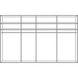 SCHWEBETÜRENSCHRANK  in Sonoma Eiche  - Silberfarben/Sonoma Eiche, Design, Glas/Holzwerkstoff (315/229/62cm) - Xora