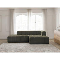 ECKSOFA  ANNECY Grün Bouclé  - Schwarz/Grün, MODERN, Kunststoff/Textil (262/170cm)