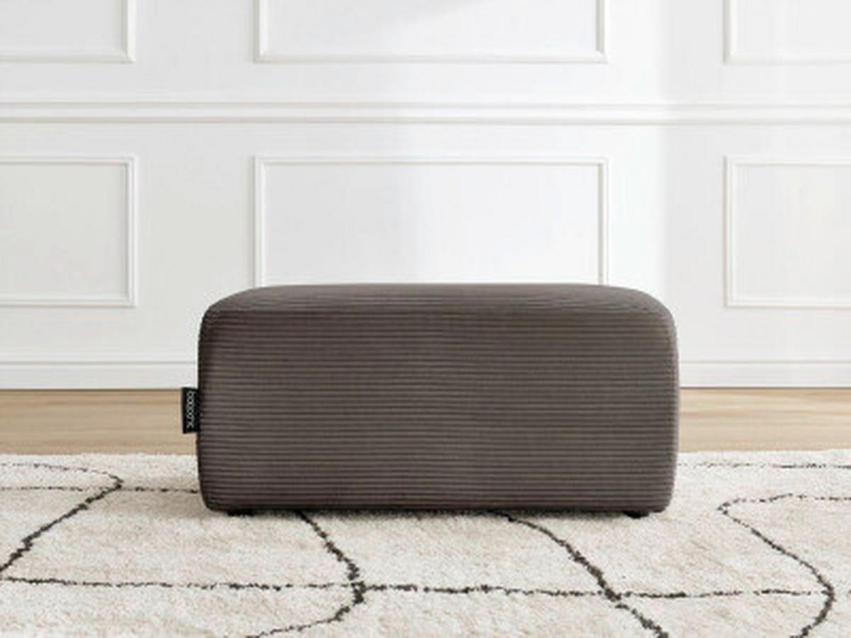 HOCKER ATILLA Cord Taupe  - Taupe/Schwarz, MODERN, Kunststoff/Textil (92/44/48cm)