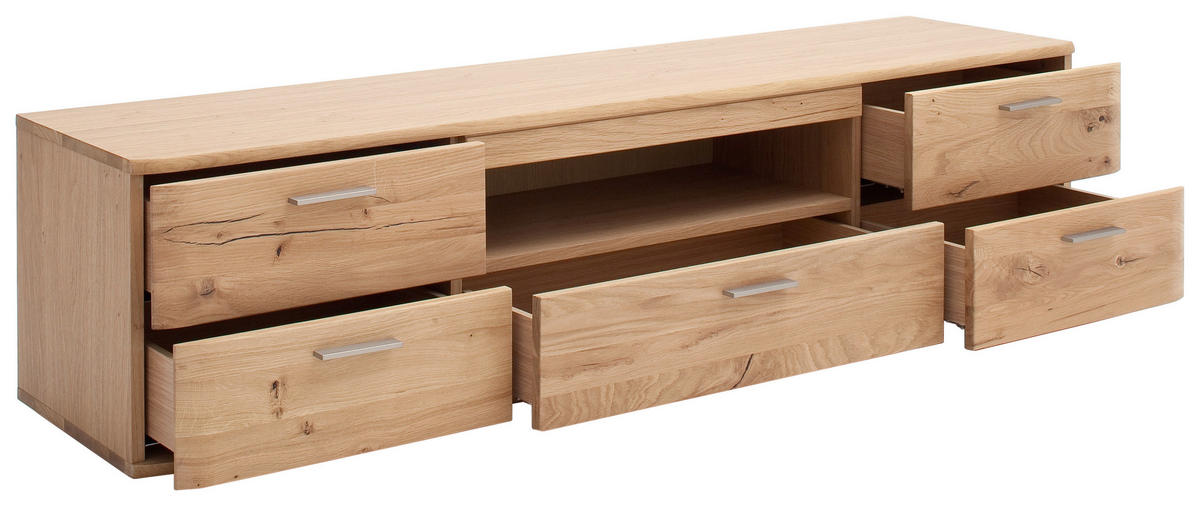 LOWBOARD  in 175/44/44 cm  - Nickelfarben, Natur, Holz/Holzwerkstoff (175/44/44cm)