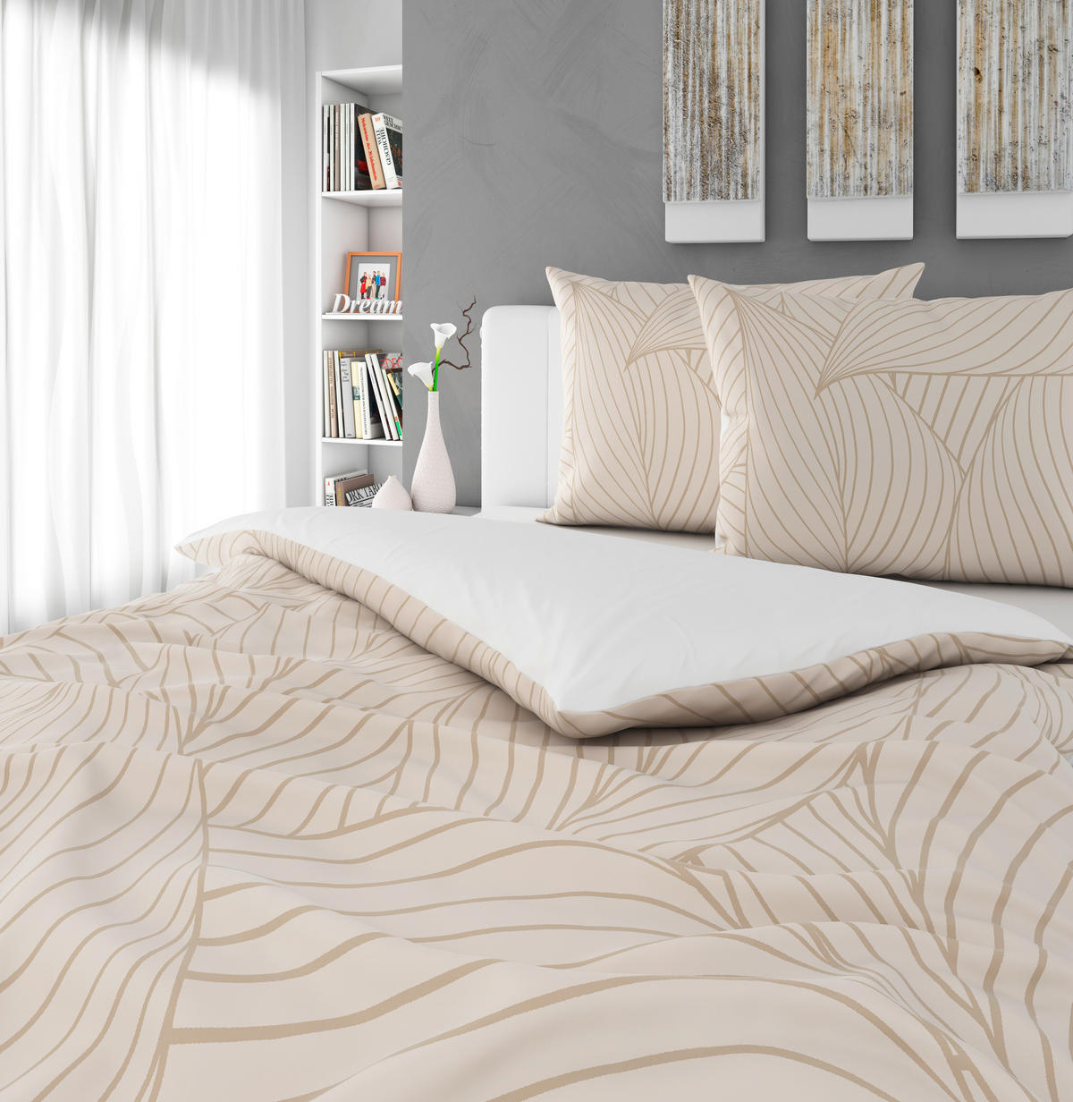 POSTELJINA SA DVA LICA SANDY 200/200 cm saten sivobraon  - sivobraon, Konvencionalno, tekstil (200/200cm) - Esposa