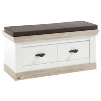 GARDEROBENBANK  in 107/55/45 cm  - Hellbraun/Schwarz, Design, Holzwerkstoff/Textil (107/55/45cm) - MID.YOU