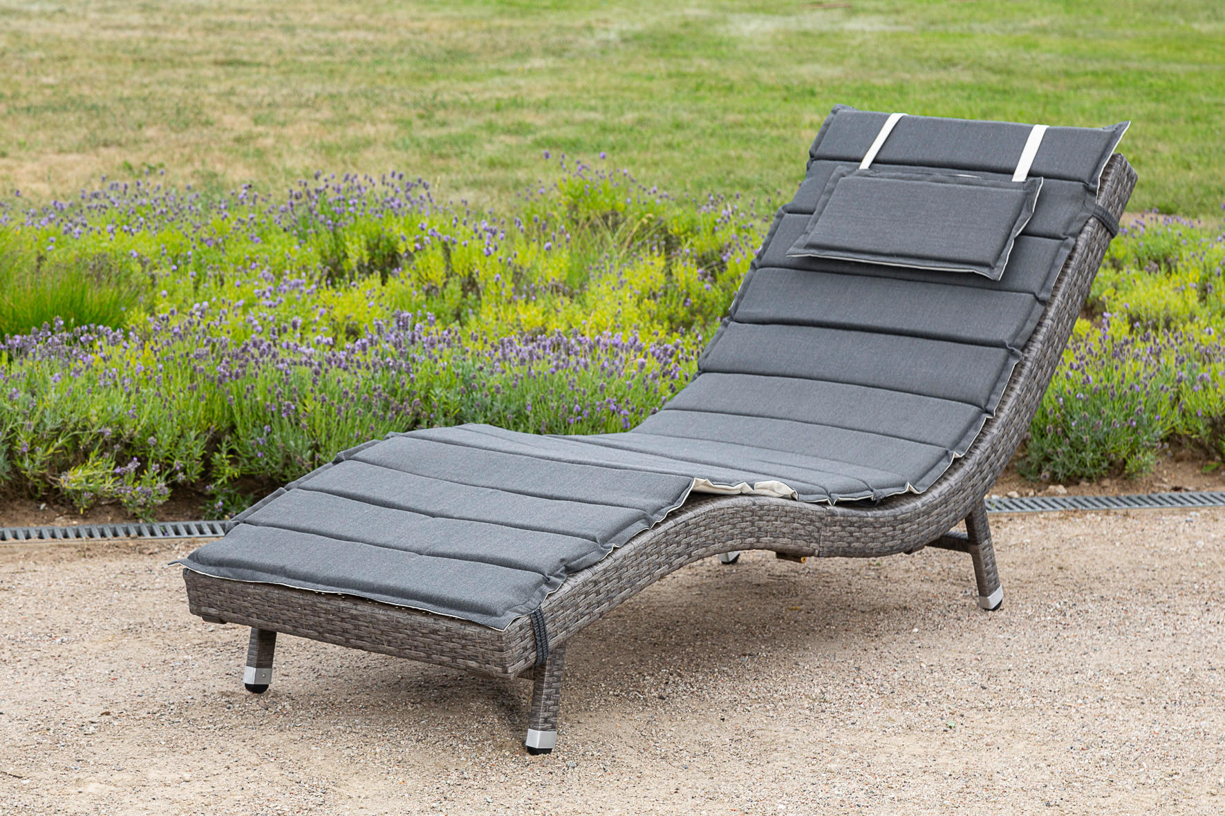 GARTENLIEGE 188/75/66 cm  - Creme/Braun, MODERN, Kunststoff/Metall (188/75/66cm) - Gardenson