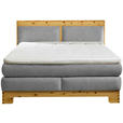 BOXSPRINGBETT 180/200 cm  in Hellgrau  - Hellgrau, Natur, Holz/Textil (180/200cm) - Linea Natura