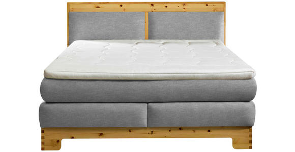 BOXSPRINGBETT 180/200 cm  in Hellgrau  - Hellgrau, Natur, Holz/Textil (180/200cm) - Linea Natura