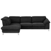 ECKSOFA in Chenille Schwarz  - Chromfarben/Schwarz, Design, Textil/Metall (232/293cm) - Livetastic