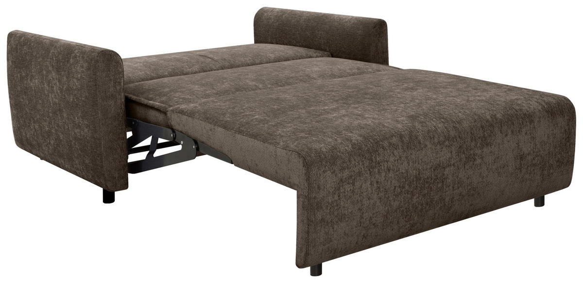 SCHLAFSOFA  in Chenille Dunkelbraun  - Dunkelbraun/Schwarz, KONVENTIONELL, Kunststoff/Textil (161/90/108cm) - Carryhome