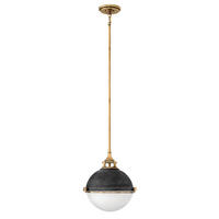 HÄNGLAMPA Elstead Fletcher 33.9/65.2 cm  - mässingsfärgad/zinkfärgad, Klassisk, metall/glas (33.9/65.2cm) - Elstead Lighting