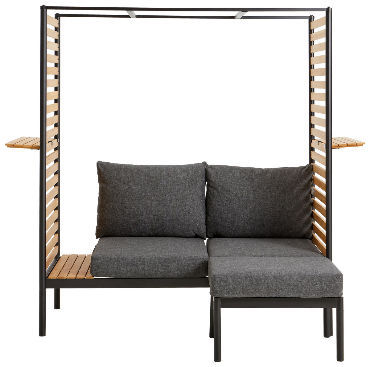 BALKONSET   - Anthrazit/Schwarz, Design, Holz/Textil (169/170,5/77cm) - Ambia Garden