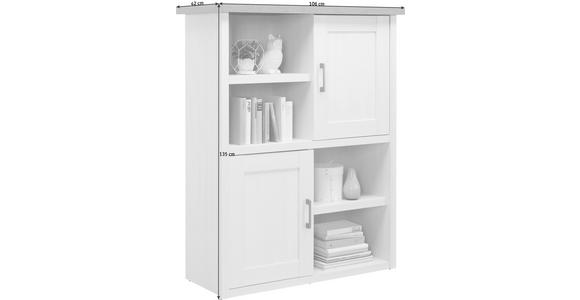 HIGHBOARD Weiß, Trüffeleichefarben  - Trüffeleichefarben/Graphitfarben, LIFESTYLE, Holzwerkstoff/Metall (106/135/42cm) - Carryhome