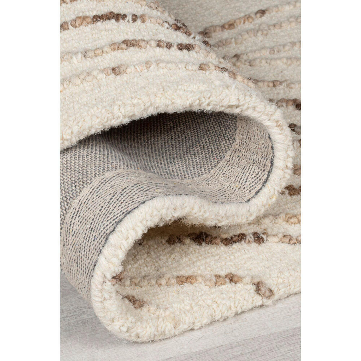 WOLLTEPPICH 120/170 cm ABSTRACT SWIRL WOOL Braun, Naturfarben  - Braun/Naturfarben, KONVENTIONELL, Textil (120/170cm)
