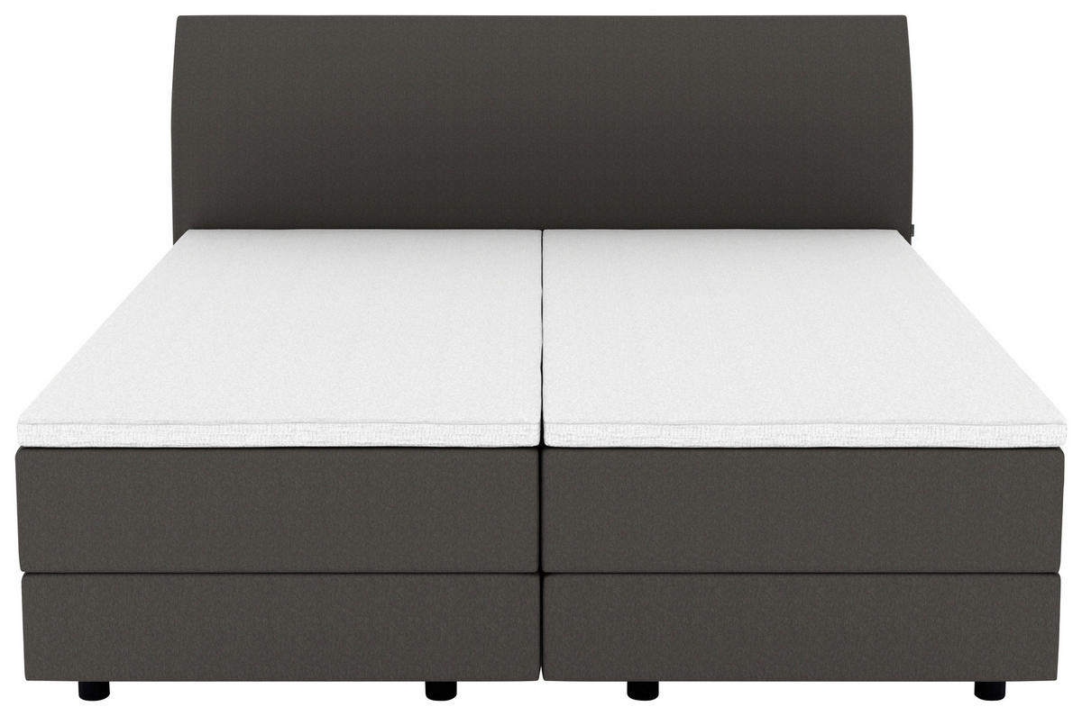BOXSPRINGBETT 180/200 cm  in Dunkelgrau  - Dunkelgrau/Schwarz, KONVENTIONELL, Kunststoff/Textil (180/200cm) - Musterring
