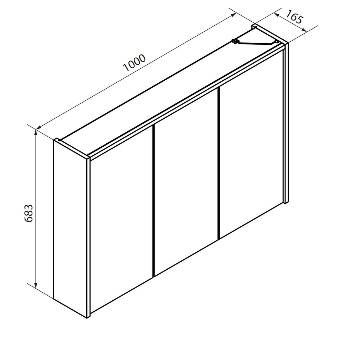 SPIEGELSCHRANK 100/68,3/16,5 cm  - Eichefarben/Silberfarben, MODERN, Glas/Holzwerkstoff (100/68,3/16,5cm) - Voleo