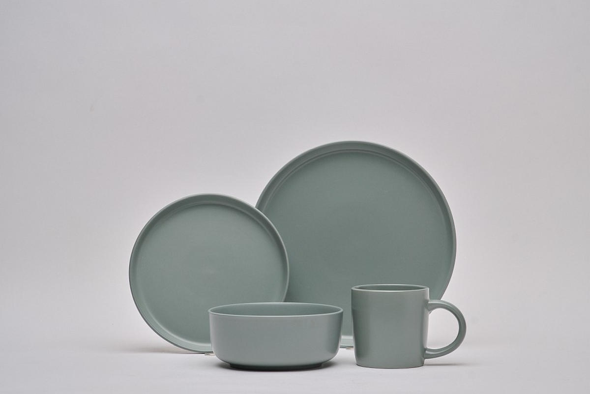 KOMBISERVICE Salerno 16-teilig  - Grün, Trend, Keramik - Novel