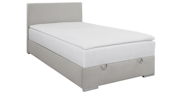 BOXBETT 120/200 cm  in Ecru  - Chromfarben/Ecru, KONVENTIONELL, Kunststoff/Textil (120/200cm) - Carryhome
