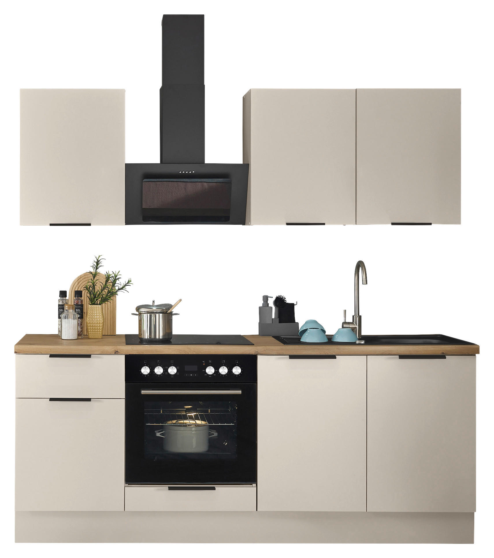 KÜCHENLEERBLOCK   in Kaschmir  - Kaschmir/Schwarz, Basics, Holzwerkstoff/Metall (210/211/60cm) - Carryhome