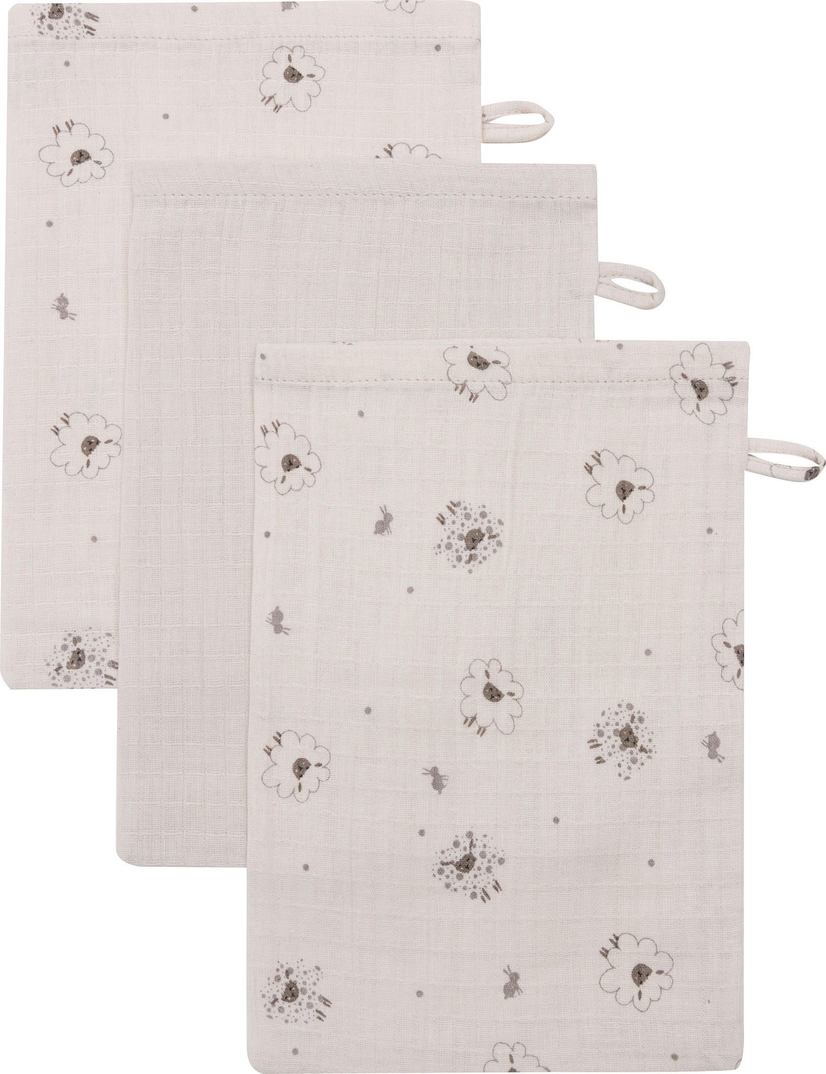 Bebe Jou Babywaschhandschuh Tiny Sheep Weiß 15x0.5x21.5 cm