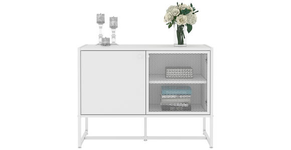 SIDEBOARD 100/75/41 cm in Weiß - Schwarz/Weiß, MODERN, Holzwerkstoff/Metall (100/75/41cm) - Novel