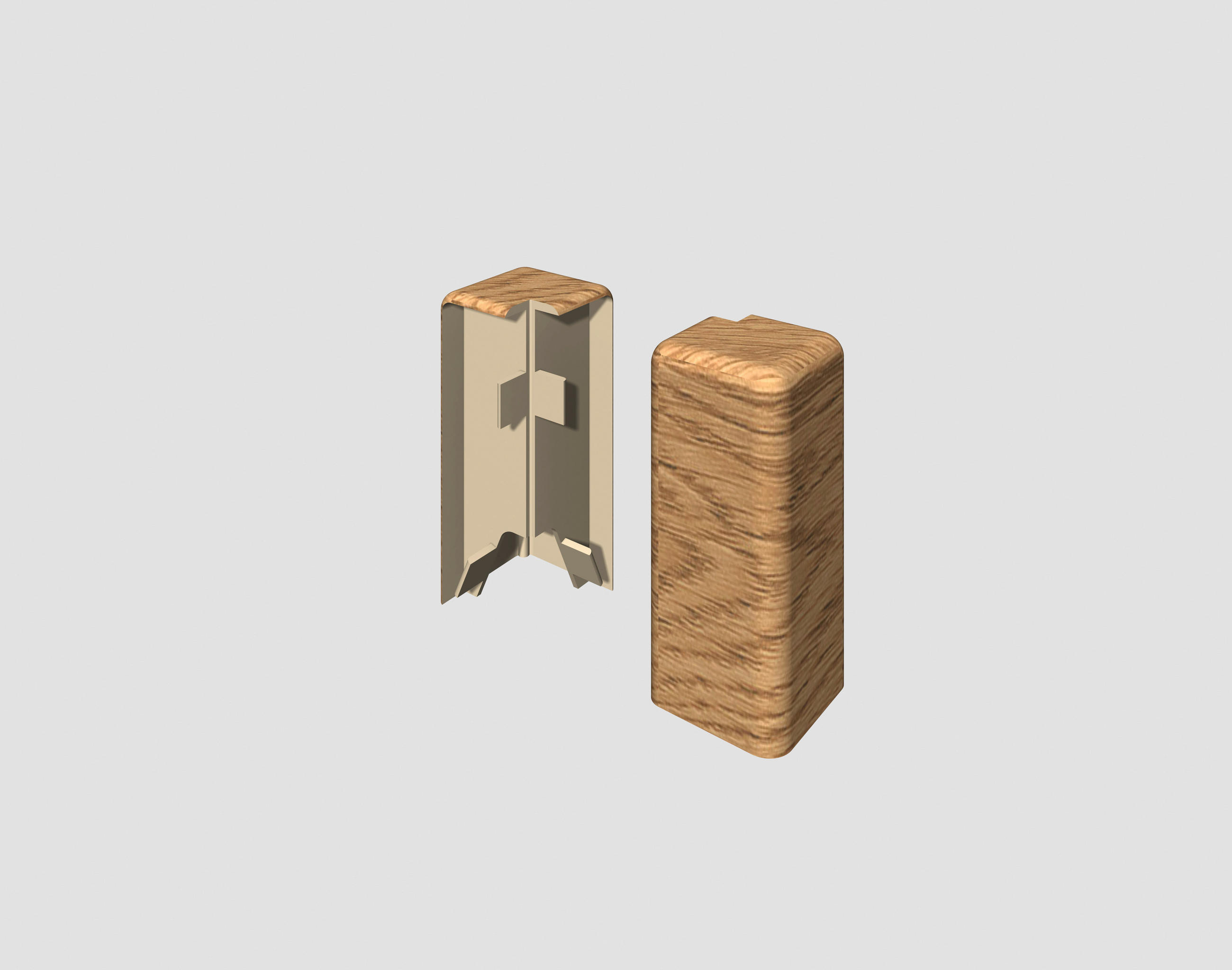 AUßENECKE Braun, Eichefarben  - Eichefarben/Braun, KONVENTIONELL, Kunststoff (1.6/0.7/5.9cm) - Egger Holzwerkstoffe