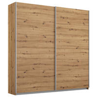 SCHWEBETÜRENSCHRANK in Eiche Artisan  - Alufarben/Eiche Artisan, Modern, Holzwerkstoff/Metall (181/197/61cm) - Rauch Möbel
