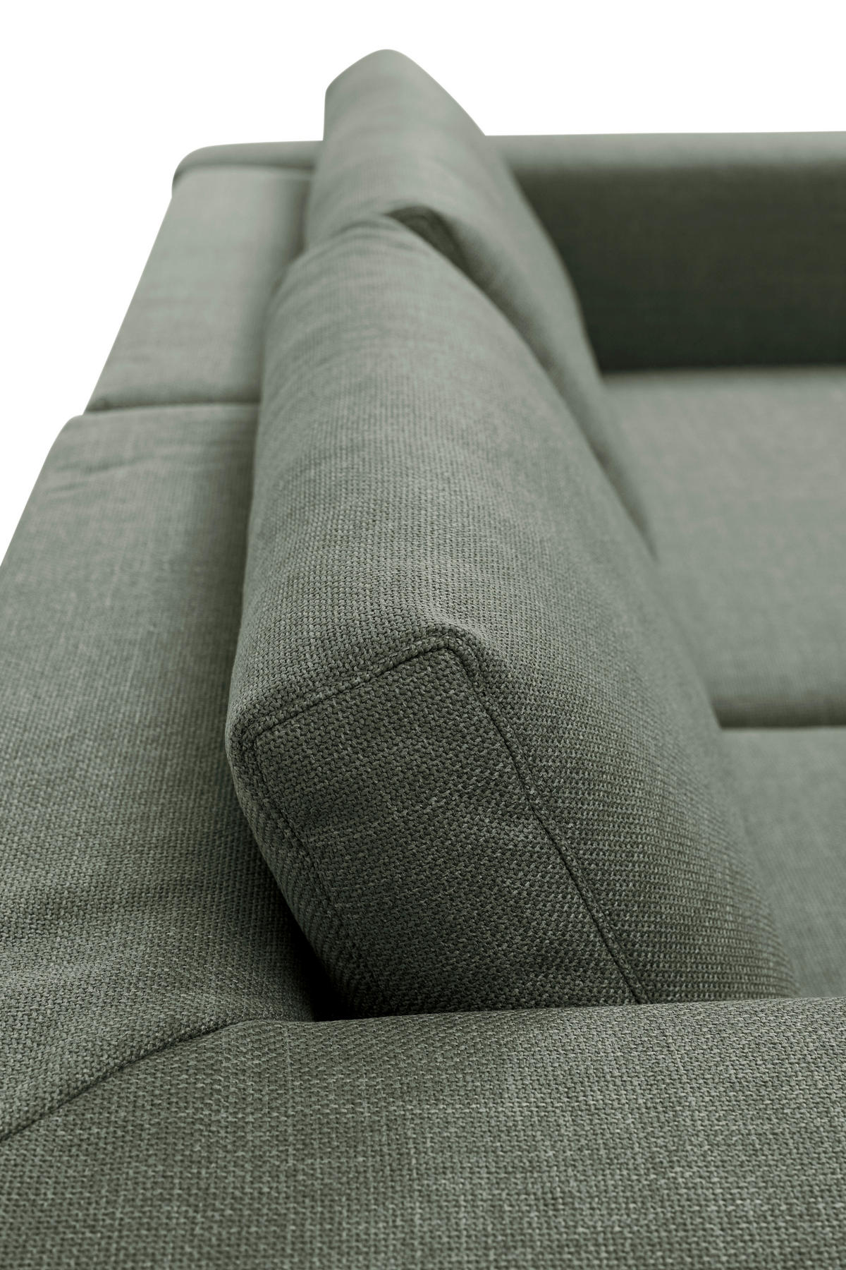 ECKSOFA inkl. Funktion Heaven Dunkelgrün Flachgewebe  - Chromfarben/Dunkelgrün, KONVENTIONELL, Textil/Metall (162/242cm) - Tom Tailor