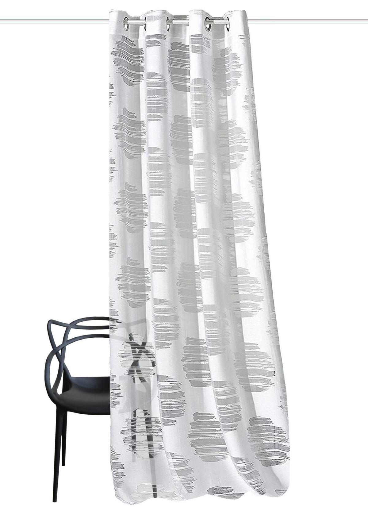 ÖSENSCHAL BRENNON halbtransparent 140/240 cm   - Weiß, Design, Textil (140/240cm)