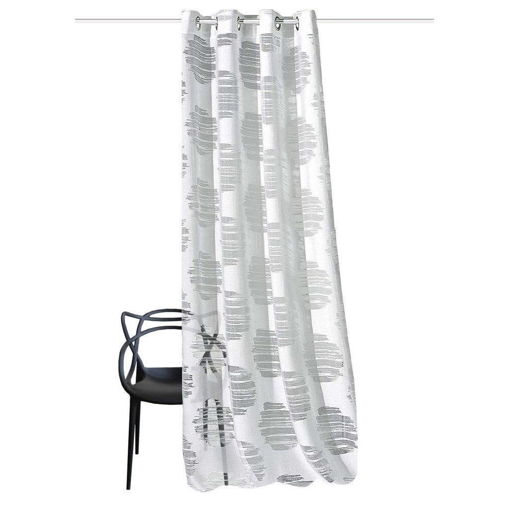 Thumbnail - Ösenschal Brennon, Weiß, Textil, Blätter, 140x240 cm, Wohntextilien, Gardinen & Vorhänge, Fertiggardinen, Ösenschals