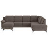 WOHNLANDSCHAFT in Flachgewebe Taupe  - Taupe/Schwarz, Konventionell, Textil/Metall (156/309/204cm) - Cotta