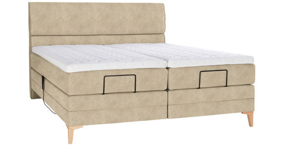 BOXSPRINGBETT 160/200 cm  in Beige  - Eichefarben/Beige, KONVENTIONELL, Holz/Textil (160/200cm) - Voleo