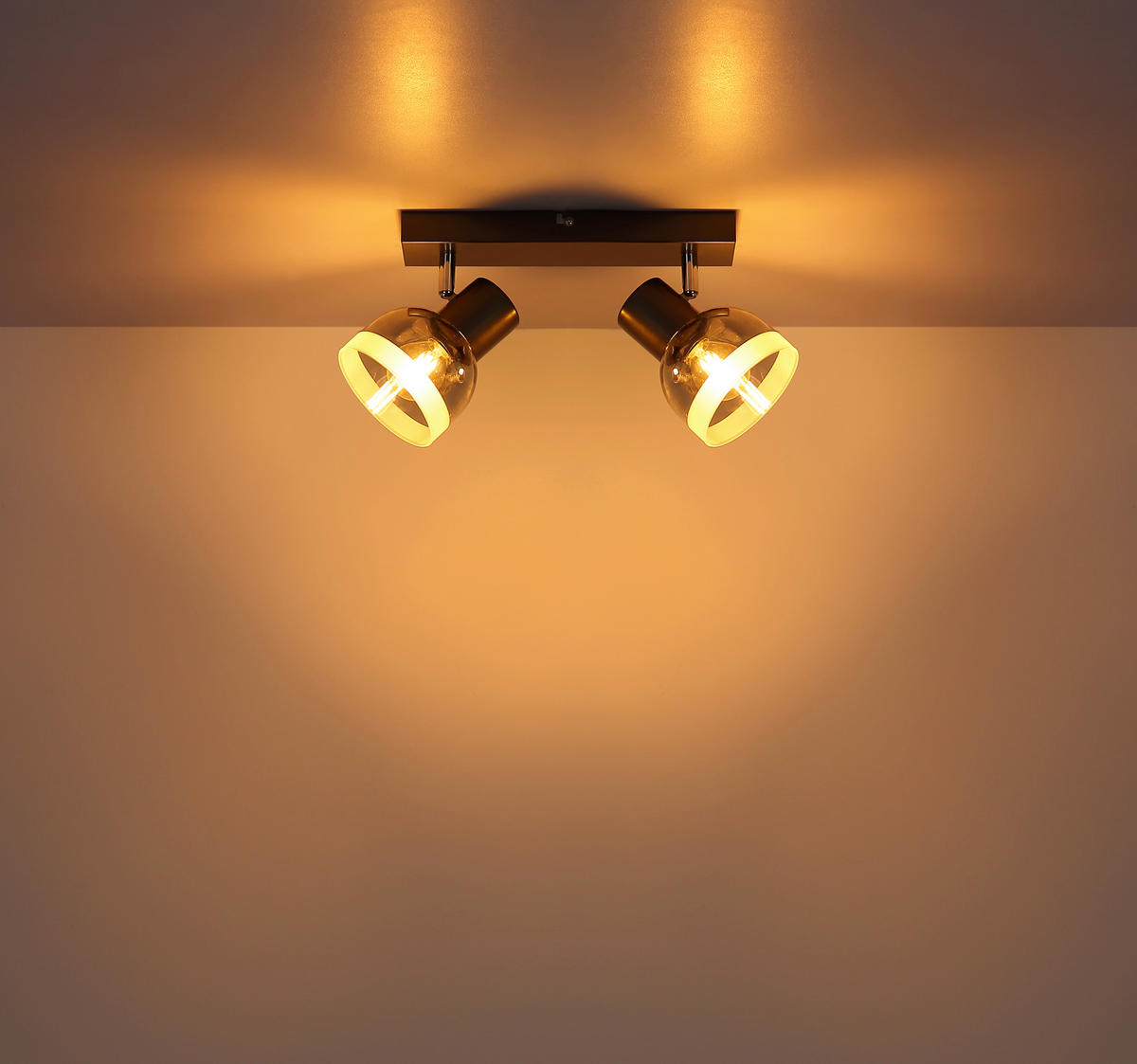 STRAHLER Kairo 26/10/14 cm  - Chromfarben/Weiß, Design, Glas/Metall (26/10/14cm) - Globo