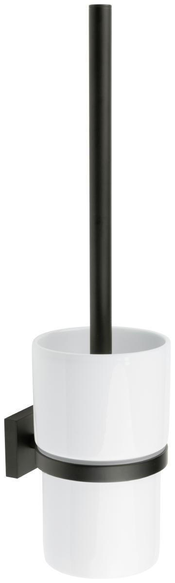 WC-BÜRSTENGARNITUR in Metall  Kunststoff   - Schwarz/Weiß, Basics, Keramik/Kunststoff (11,9/38/11,9cm)