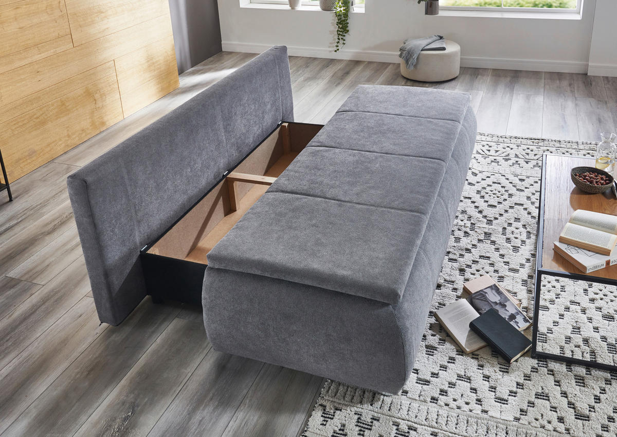 SCHLAFSOFA Webstoff Grau  - Chromfarben/Grau, KONVENTIONELL, Holz/Kunststoff (207/91/90cm) - Carryhome