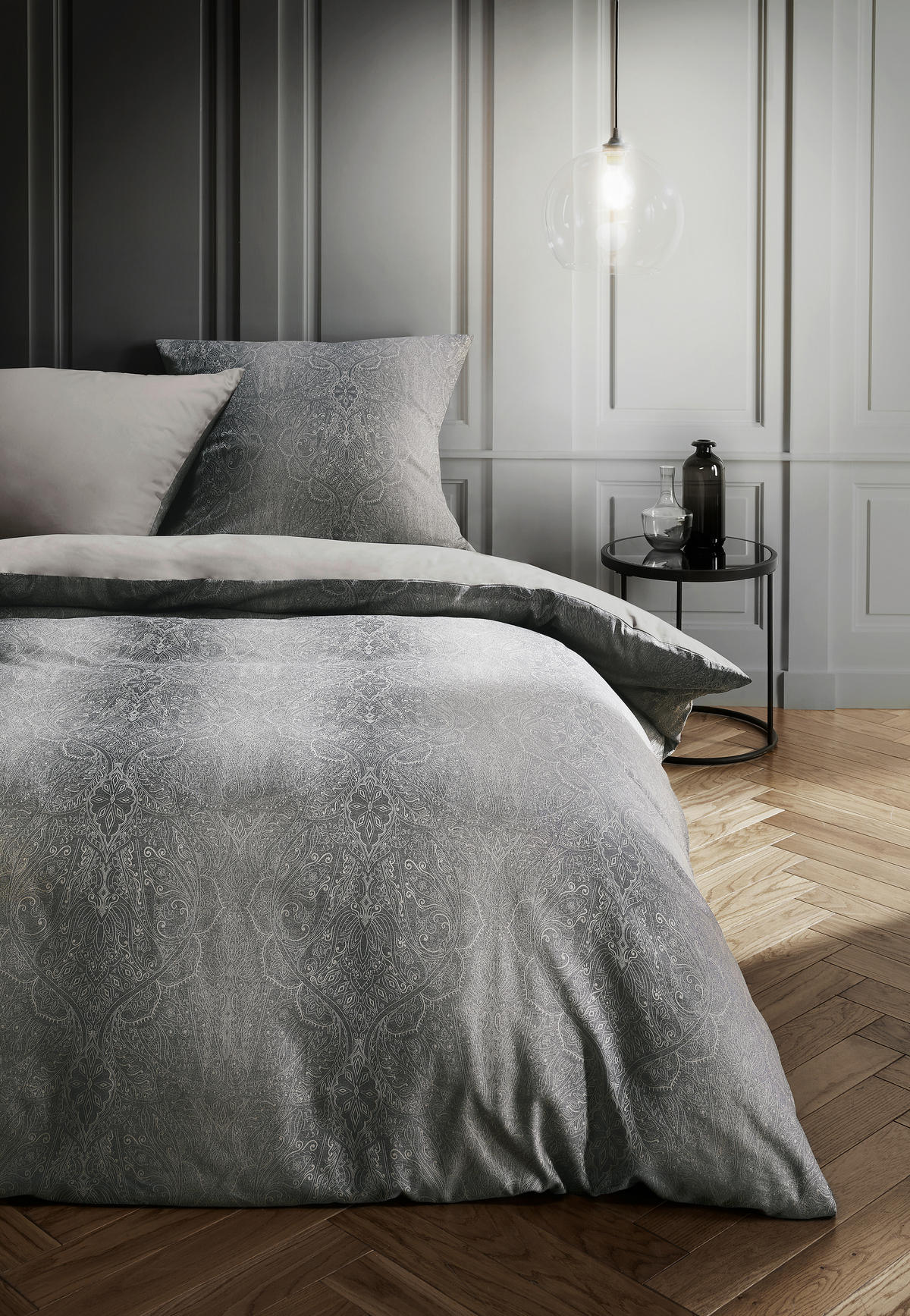 BETTWÄSCHE Black Premium Damast Damast 155/200 cm  - Grau, Basics, Textil (155/200cm) - Fleuresse