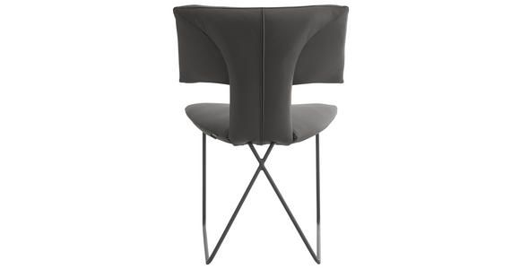 STUHL    Echtleder  - Anthrazit/Braun, Design, Leder/Metall (57/87/67cm) - Johann Jakob