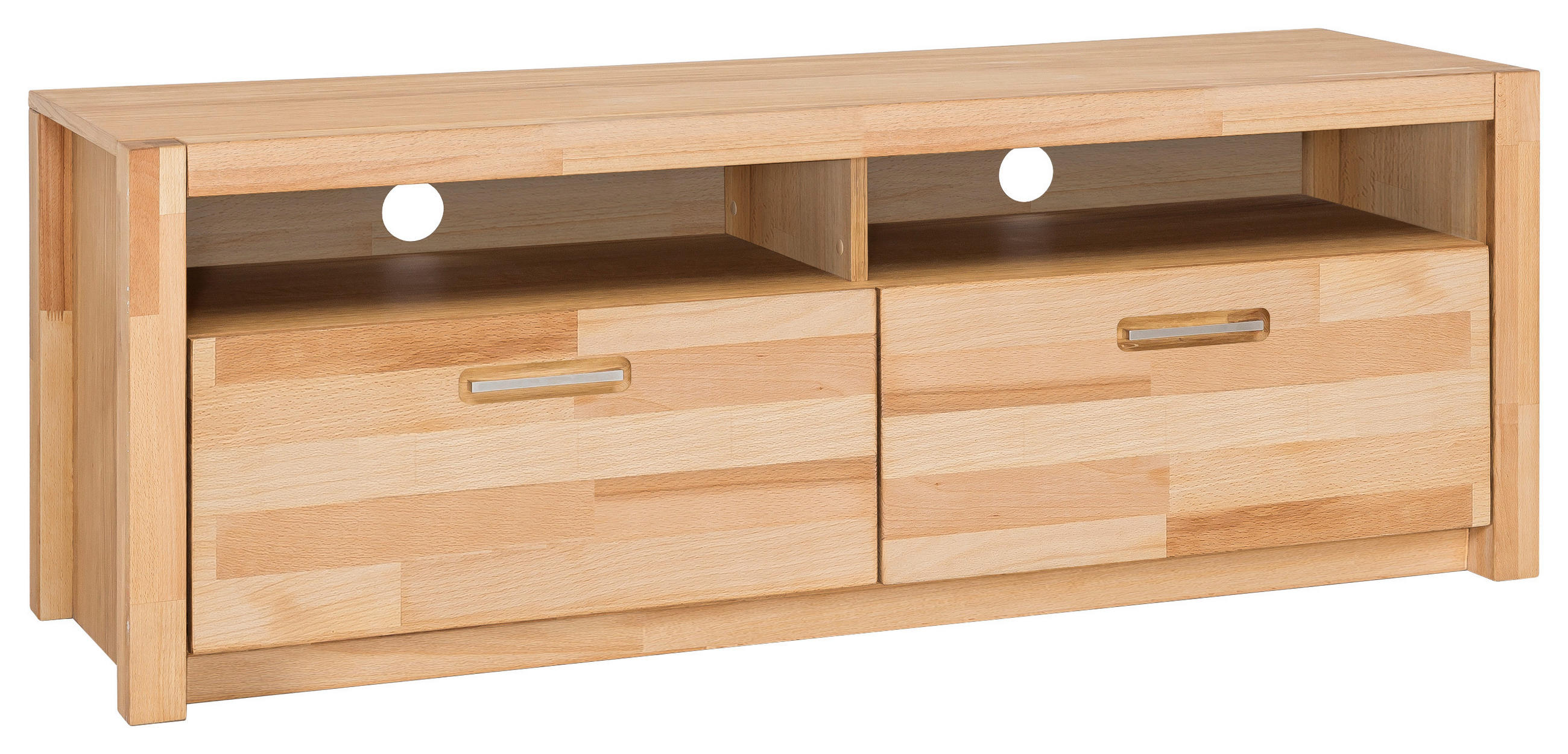 TV-ELEMENT  in 155/58/50 cm  - Buchefarben/Alufarben, Design, Holz/Metall (155/58/50cm) - MID.YOU