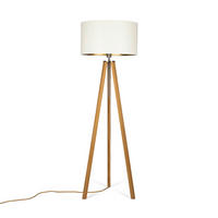 STEHLEUCHTE  50/150/50 cm   - Eichefarben/Goldfarben, MODERN, Naturmaterialien/Holz (50/150/50cm)