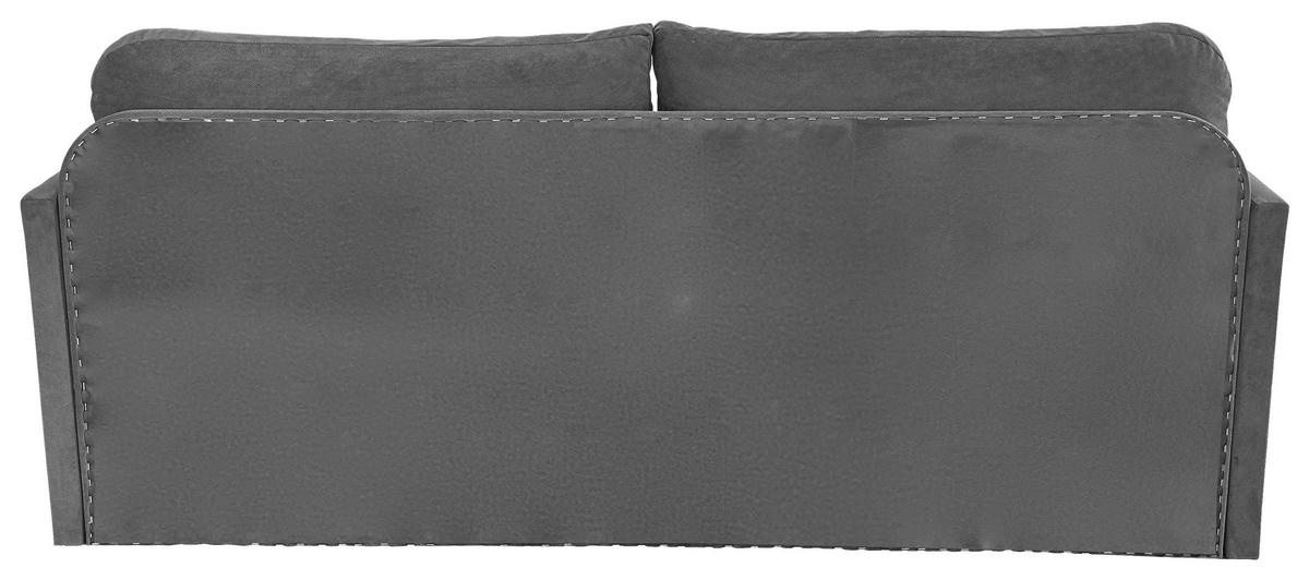 SCHLAFSOFA  mit Liegefunktion Flachgewebe Dunkelgrau  - Dunkelgrau/Schwarz, Design, Kunststoff/Textil (203/77/86cm) - MID.YOU