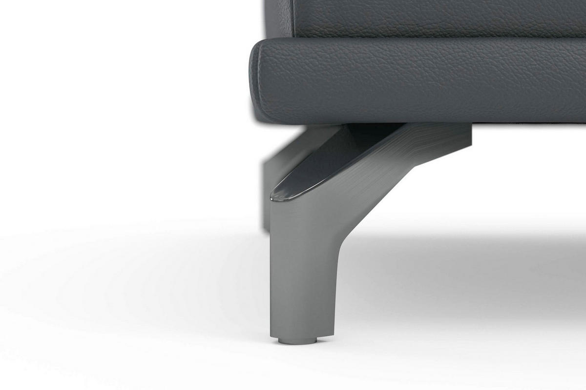 HOCKER COSTELLO E Echtleder Schwarz  - Schwarz, Basics, Leder/Metall (133/47/72cm) - Sit & More