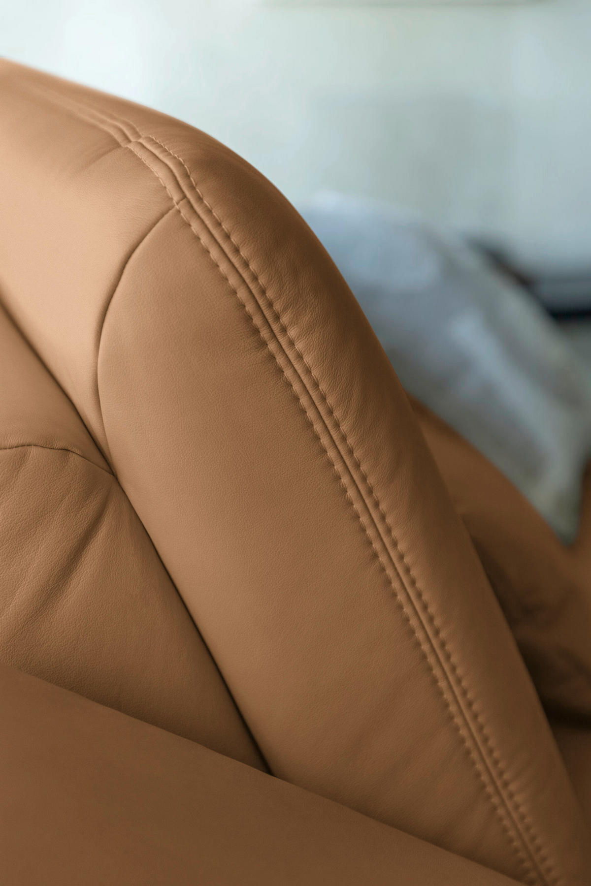 ECKSOFA Echtleder Hellbraun  - Hellbraun/Schwarz, Konventionell, Leder/Metall (301/180cm) - Joop!