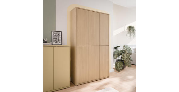 SCHUHSCHRANK 109,2/191,9/34,9 cm  - Eichefarben/Grau, MODERN, Holzwerkstoff/Kunststoff (109,2/191,9/34,9cm) - Carryhome