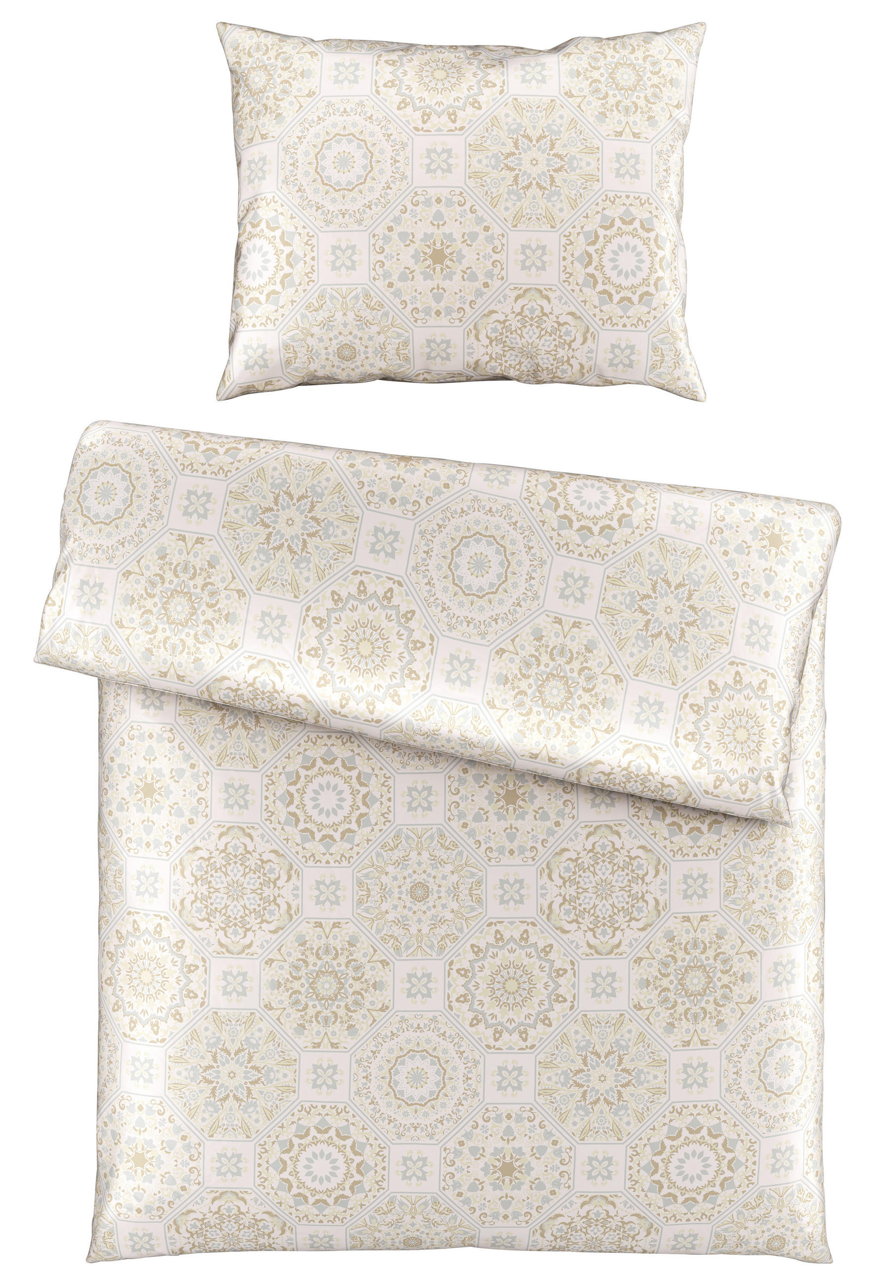 POVLEČENÍ, satén, šedá, béžová, 140/200 cm - šedá/béžová, Konvenční, textil (140/200cm) - Esposa