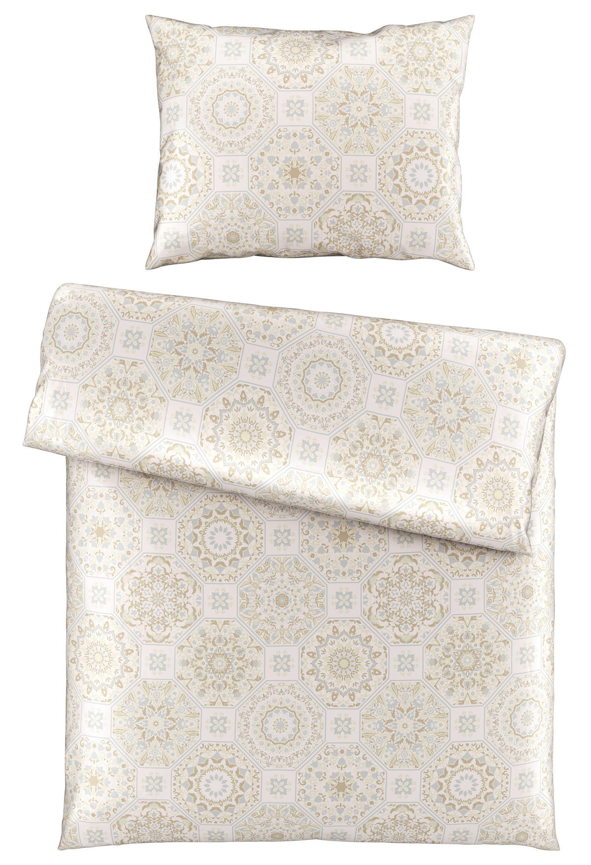 POVLEČENÍ, satén, šedá, béžová, 140/200 cm - šedá/béžová, Konvenční, textil (140/200cm) - Esposa