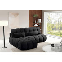 ECKSOFA TARANTO Schwarz Webstoff  - Schwarz, Design, Kunststoff/Textil (172/225cm) - Livetastic