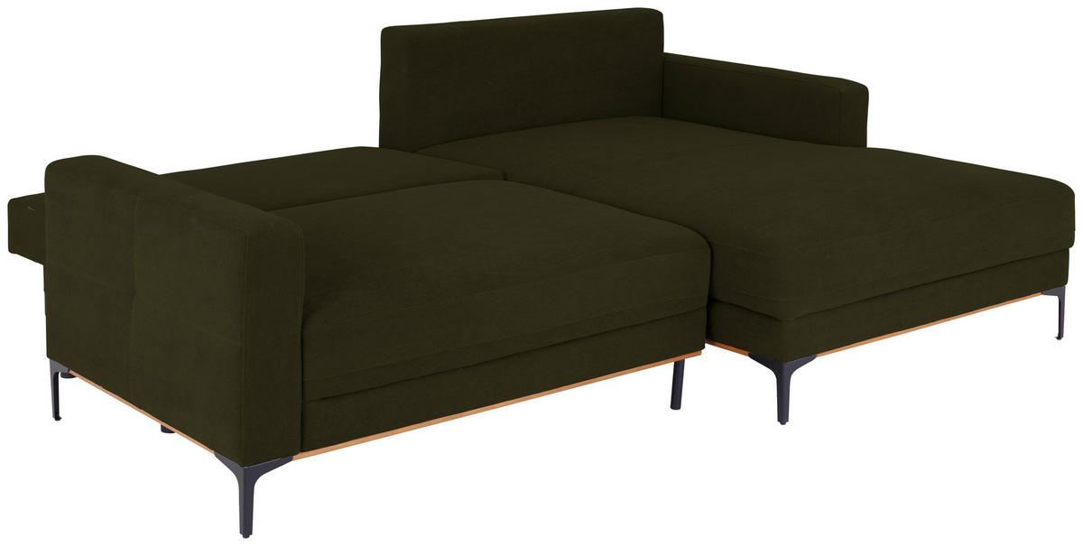 ECKSOFA in Schlammfarben  - Schlammfarben/Schwarz, Modern, Textil/Metall (238/162cm) - Ondega