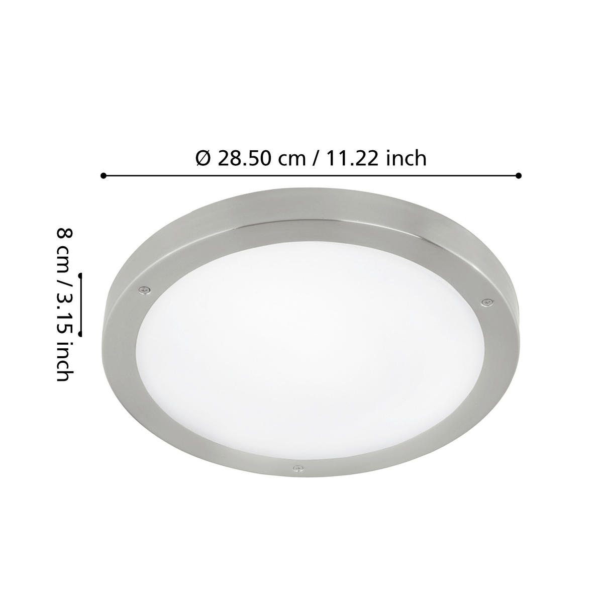 VENKOVNÍ NÁSTĚNNÉ SVÍTIDLO, 28,5/28,5/8 cm  - bílá/barvy nerez oceli, Basics, kov/sklo (28,5/28,5/8cm) - Eglo